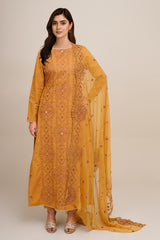 3 Piece - Embroidered Suit - E1830