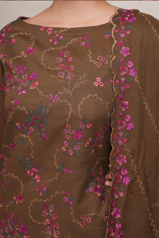 3 Piece - Embroidered Suit - E1832