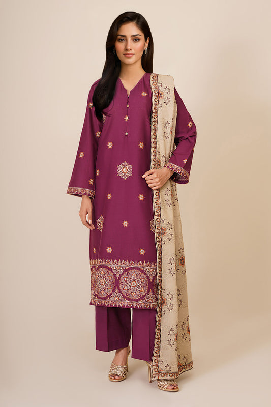 3 Piece - Embroidered Suit - E1835