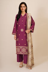 3 Piece - Embroidered Suit - E1835