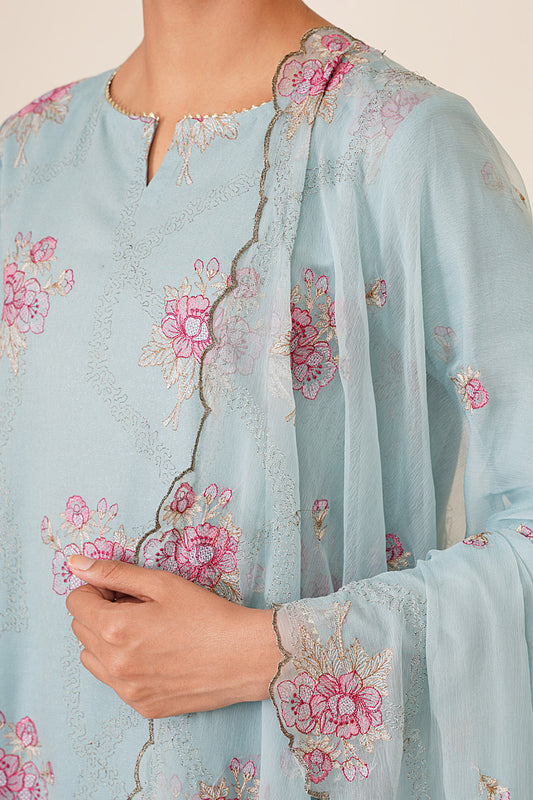 3 Piece - Embroidered Suit - E1840