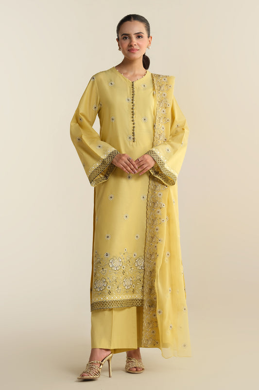 3 Piece - Embroidered Suit - E1907