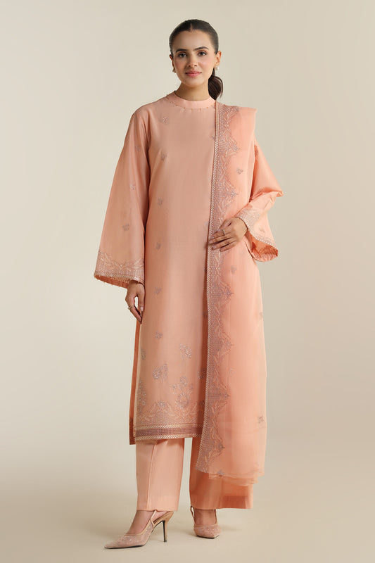 3 Piece - Embroidered Suit - E1908