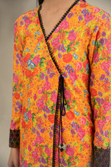 3 Piece - Printed & Embroidered Suit - E1912