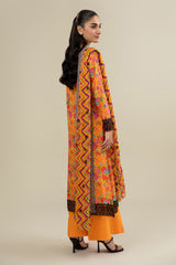 3 Piece - Printed & Embroidered Suit - E1912