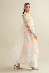 3 Piece - Printed & Embroidered Suit - E1914