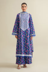 3 Piece - Printed & Embroidered Suit - E1915