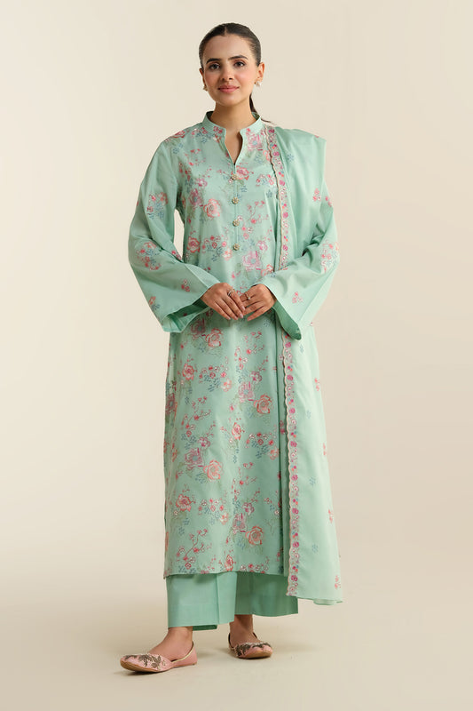 3 Piece - Embroidered Suit - E1917