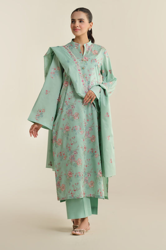 3 Piece - Embroidered Suit - E1917
