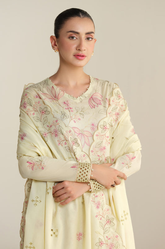3 Piece - Embroidered Suit - E1918
