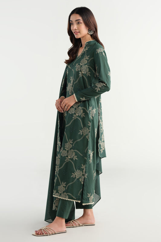 3 Piece - Embroidered Suit - E1919