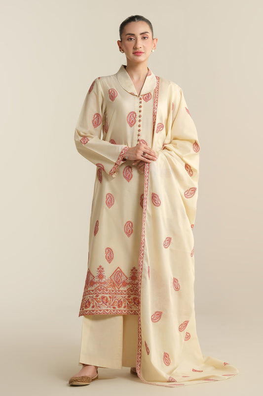3 Piece - Embroidered Suit - E1924