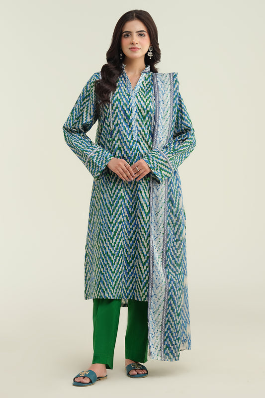 3 Piece - Printed Suit - KPA24-P3017-17
