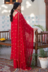 3 Piece - Embroidered Chiffon Suit