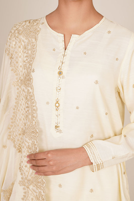 3 Piece - Embroidered & Embellished Suit - KPS25-P3192