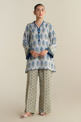 2 Piece - Printed & Embellished Suit - KPS25-P3401
