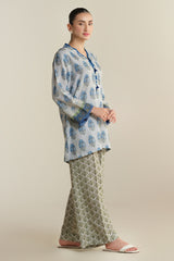 2 Piece - Printed & Embellished Suit - KPS25-P3401