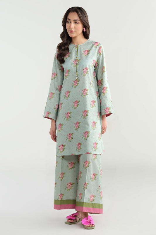2 Piece - Printed & Embellished Suit - KPS25-P3419