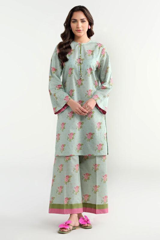 2 Piece - Printed & Embellished Suit - KPS25-P3419