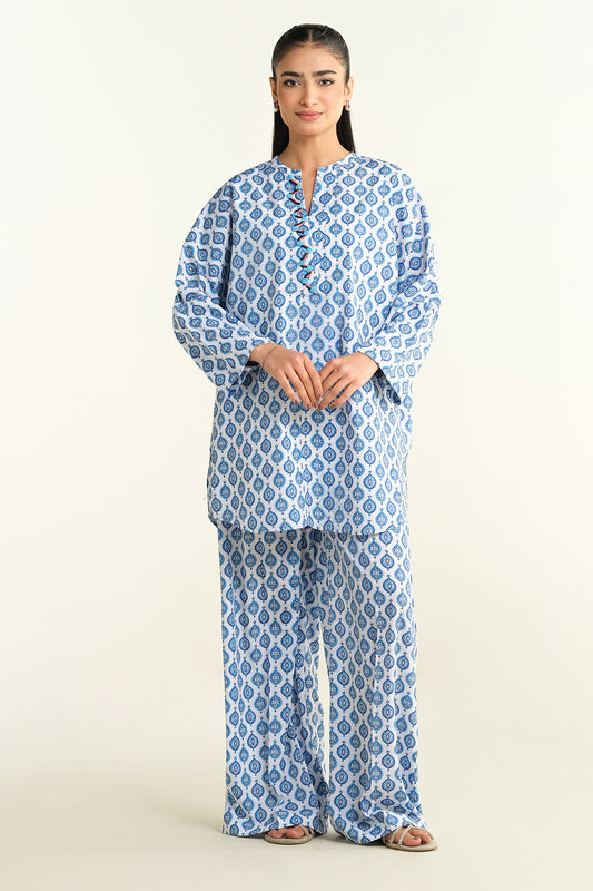 2 Piece - Printed & Embellished Suit - KPS25-P3438