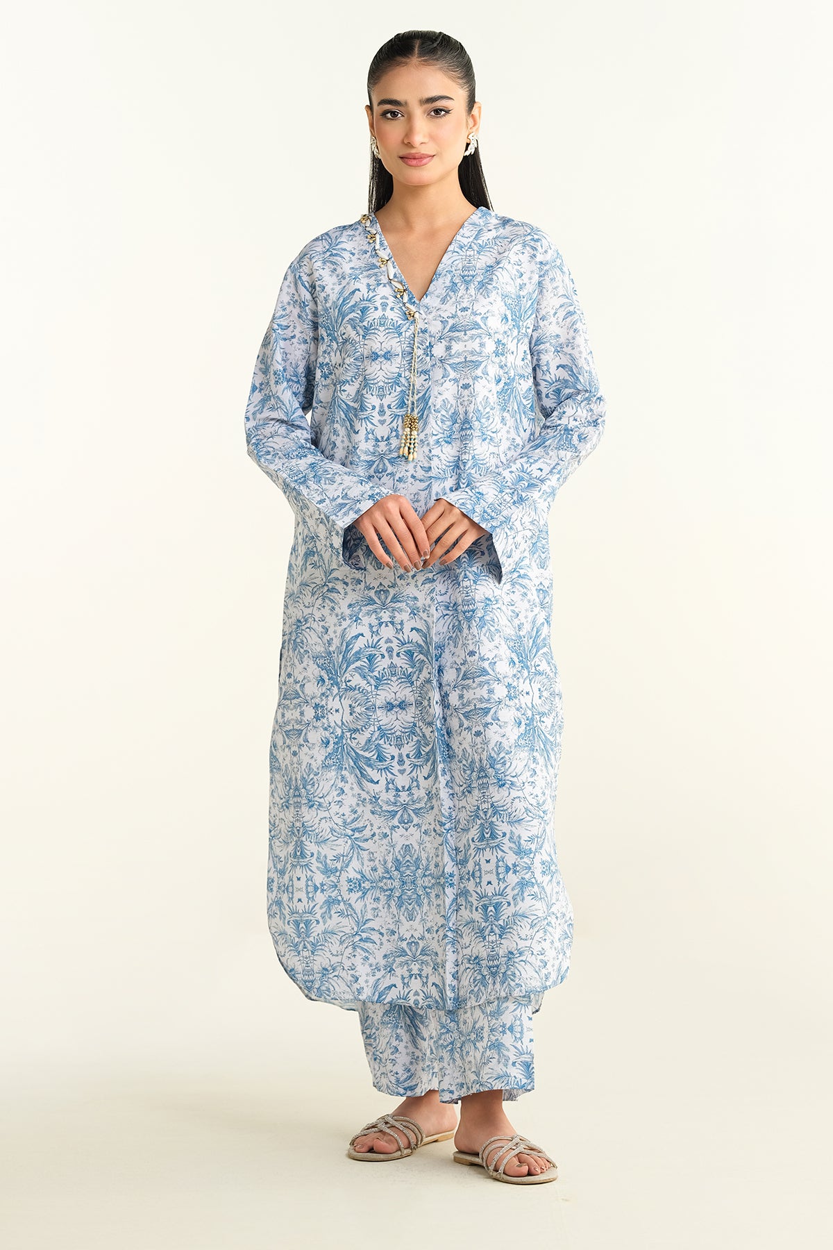 2 Piece-Printed & Embellished Suit-KPS25-P3454