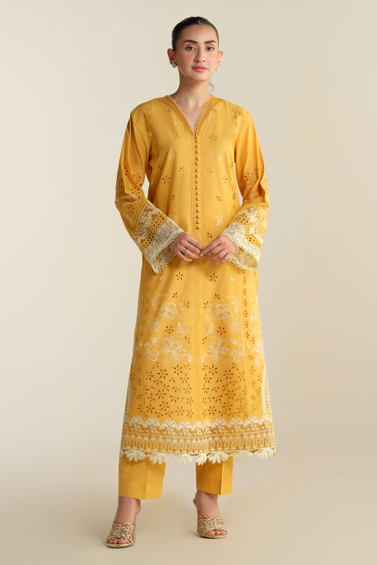 2- Piece Embroidered Suit- KPS25-P3517