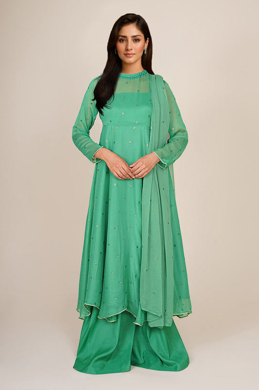 3 Piece - Embroidered Suit - KPS25-P3521