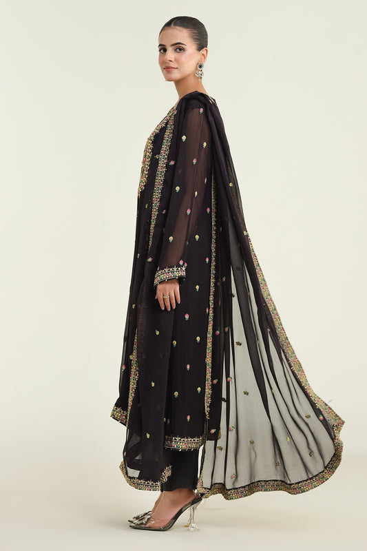 3 Piece- Embroidered Suit - KPW24-P3027-27