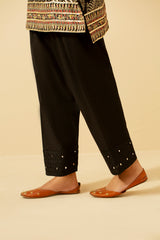 Embroidered Khaddar Trousers