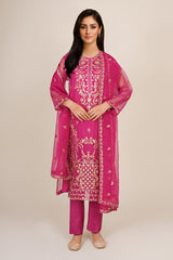 4 Piece - Embroidered Suit - KPW24-P3159-159