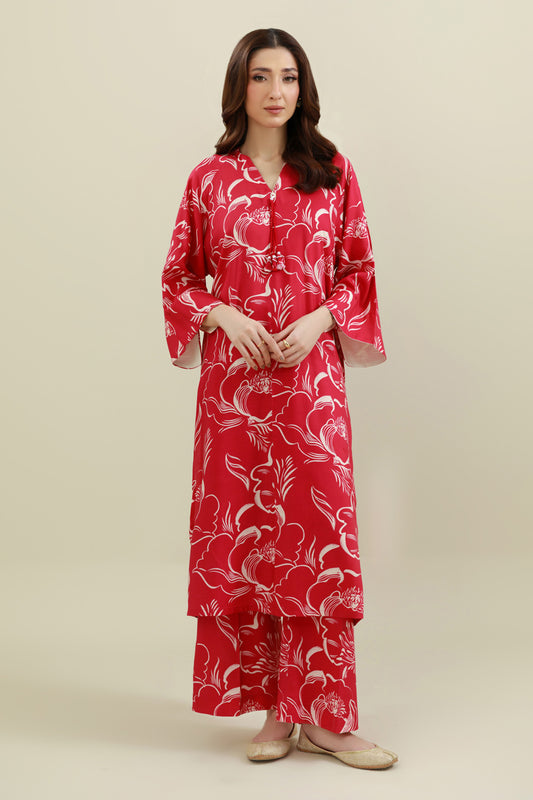 2 Piece - Printed & Embellished Suit - KPW25-P3795