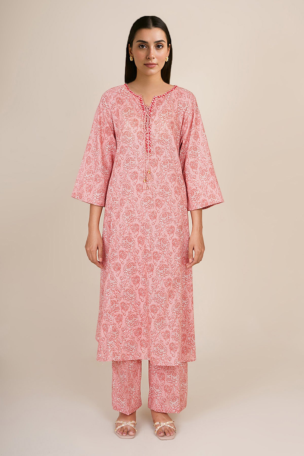 2 Piece - Printed & Embellished Suit - KPW25-P3673
