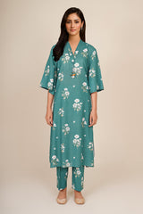2 Piece - Printed & Embellished Suit - KPW25-P3677
