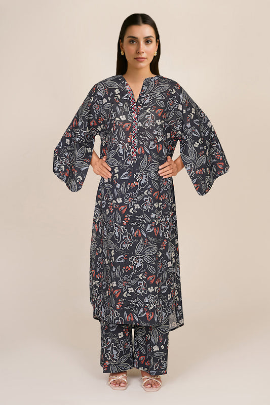 2 Piece - Printed & Embellished Suit - KPW25-P3682