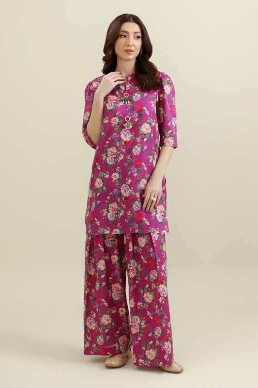 2 Piece - Printed & Embellished Suit - KPW25-P3748