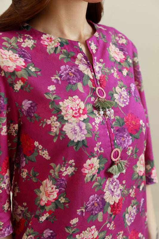 2 Piece - Printed & Embellished Suit - KPW25-P3748