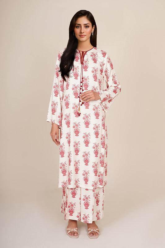 2 Piece - Printed & Embellished Suit - KPW25-P3807