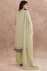 2 Pcs Embroidered Pure Chiffon Suit With Laces