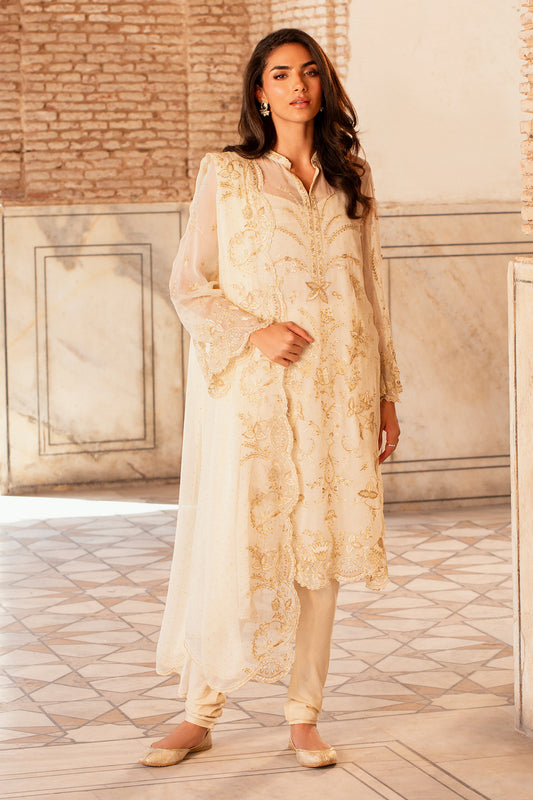 4 Piece - Printed & Embroidered Suit - MC1805-1
