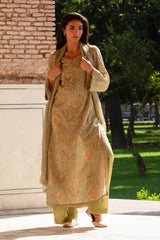 3 Piece - Printed & Embroidered Suit - MC2100