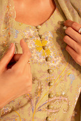 3 Piece - Printed & Embroidered Suit - MC2100