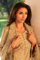 3 Piece - Printed & Embroidered Suit - MC2100