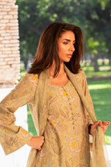 3 Piece - Printed & Embroidered Suit - MC2100
