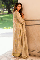 3 Piece - Printed & Embroidered Suit - MC2100