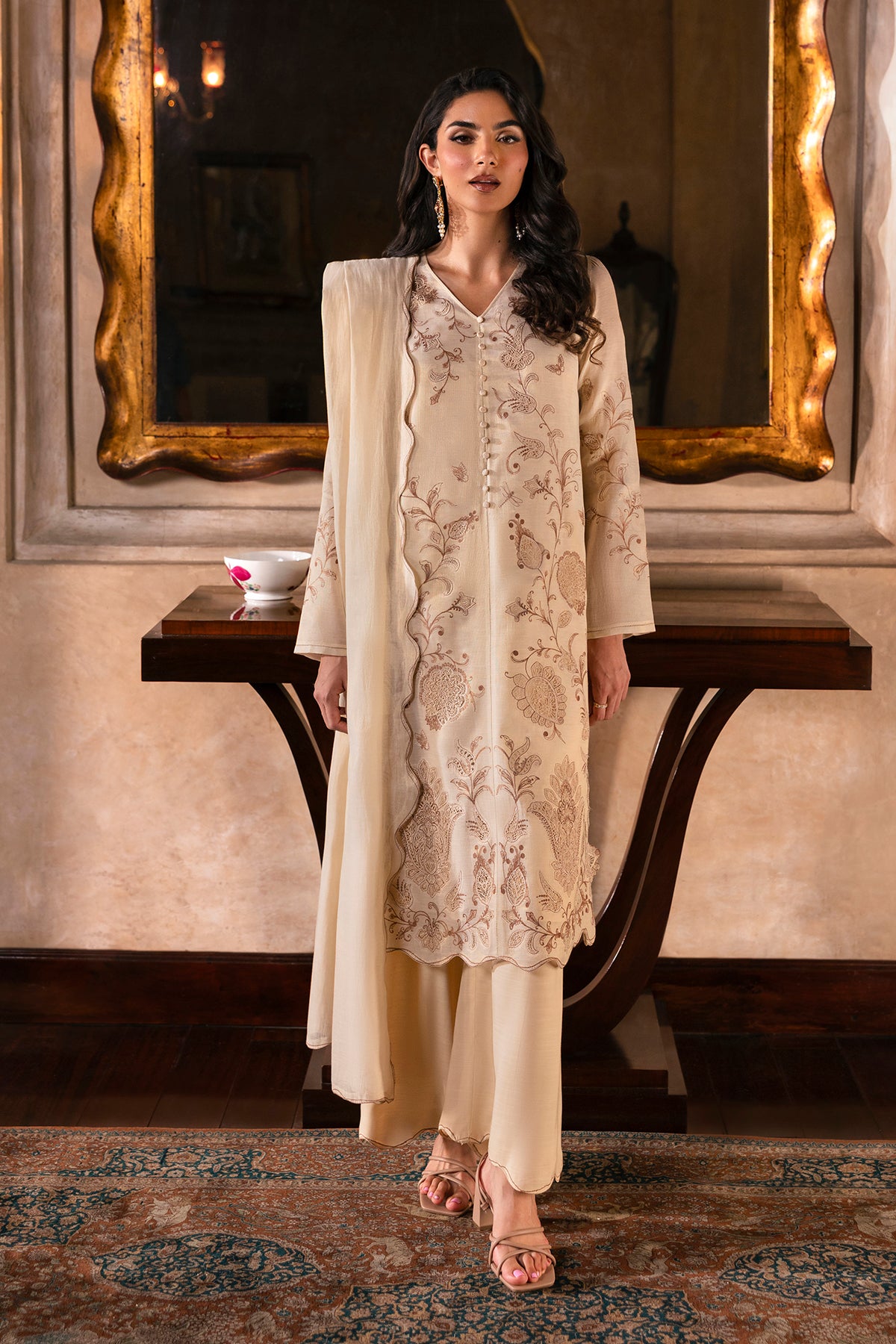 4 Piece - Dyed & Embroidered Suit - MCP1603