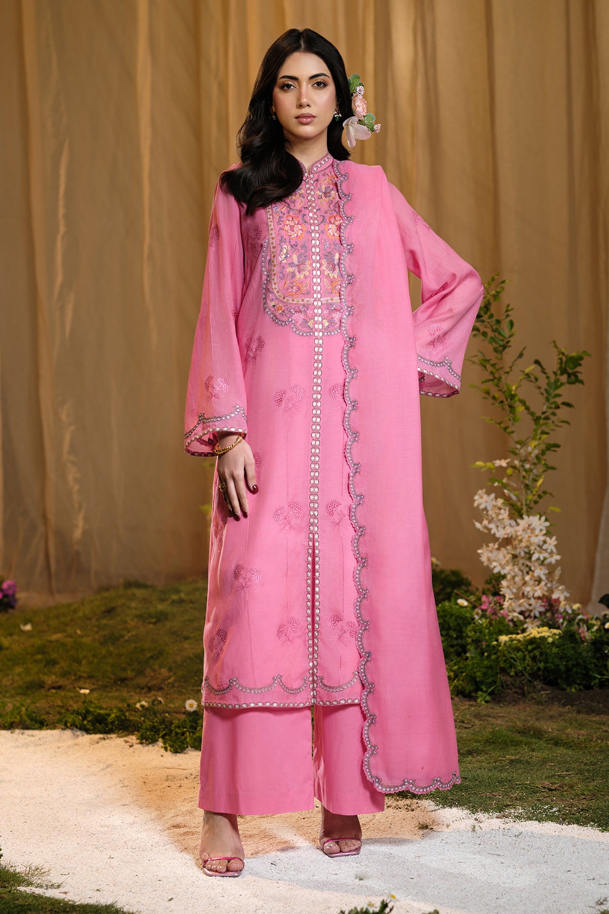 4 Piece - Embroidered Suit - MCP1702-2