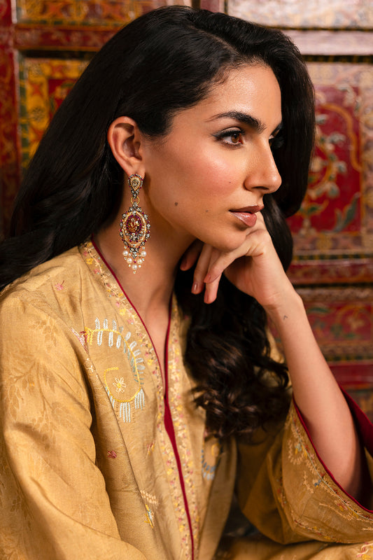 2 Piece - Printed & Embroidered Suit - MCP2010