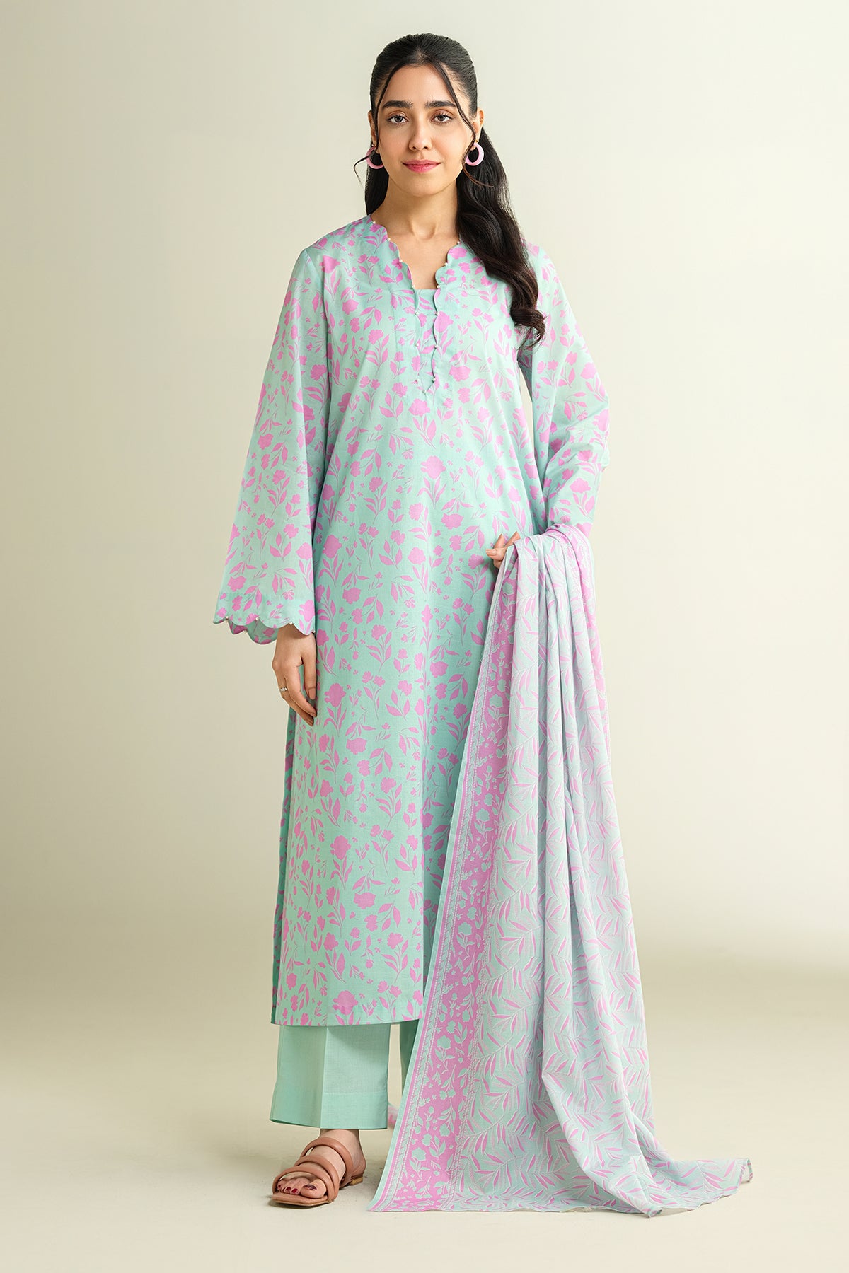 3 Piece - Printed Suit - X6109