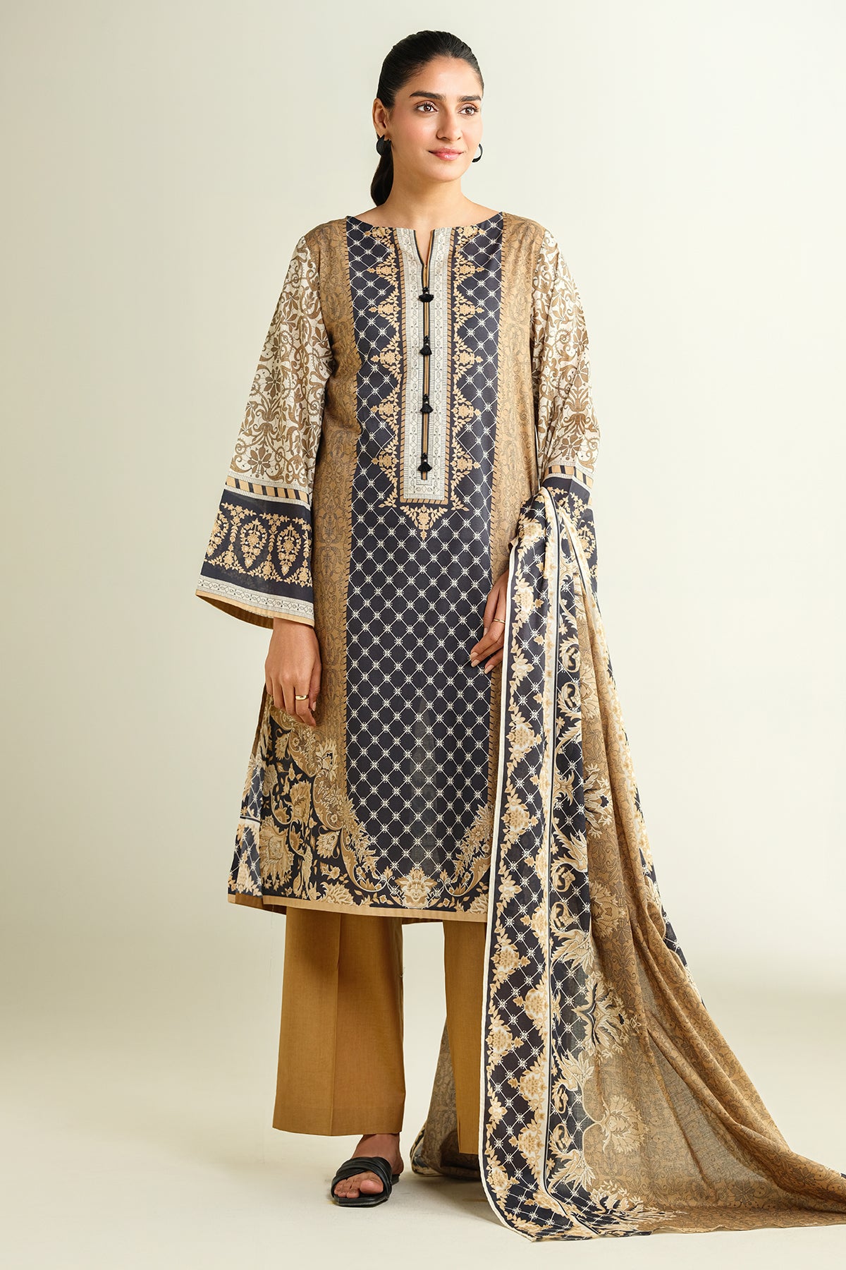 3 Piece - Printed Suit - X6148