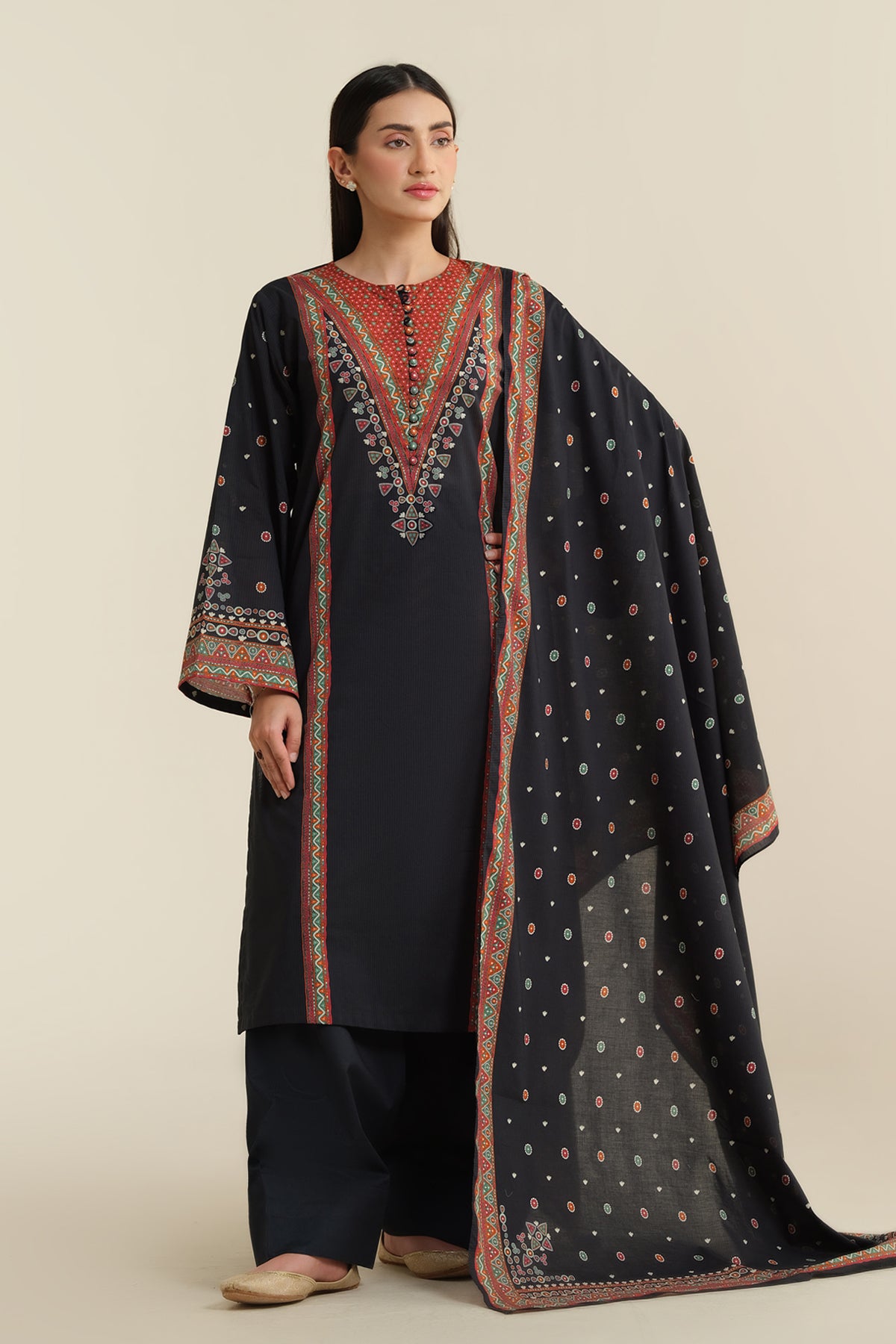 3 Piece - Printed
 Suit - X6234
